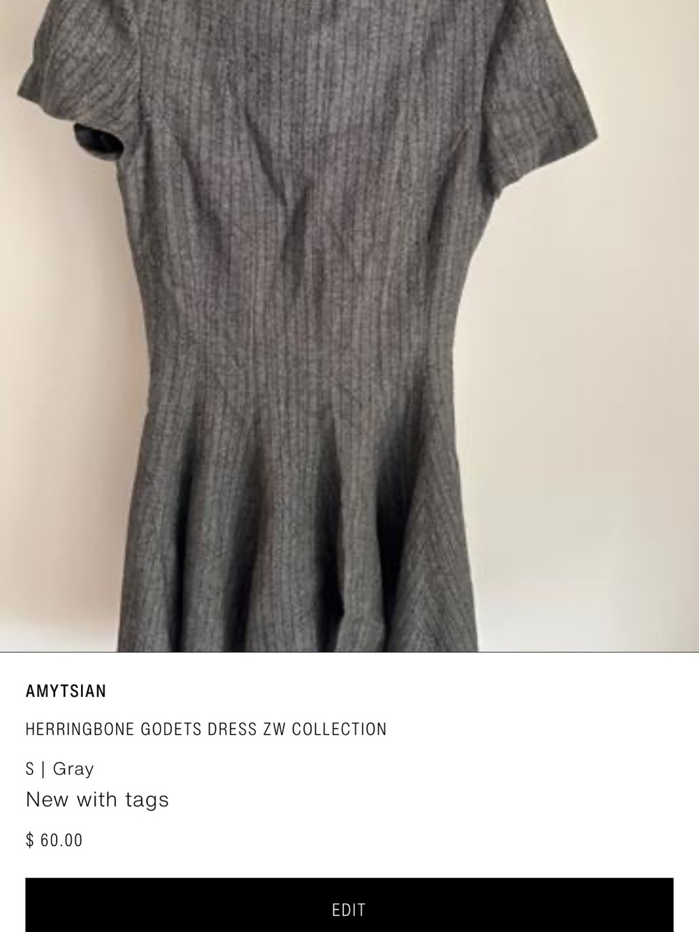 Zara Gray Pinstripe Fit-and-Flare Mini Dress